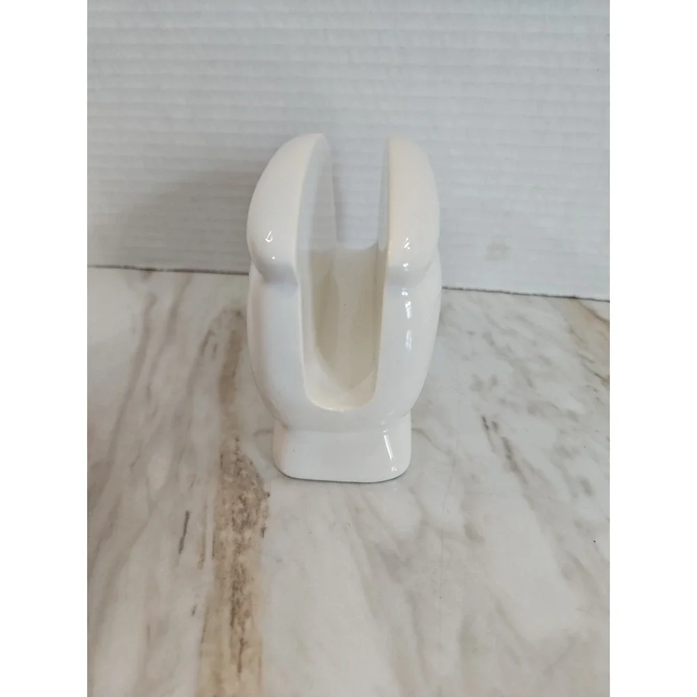 Vintage Saltera Kitchen Napkin Holder White Primary Flowers